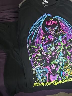 Disney Neon Villains Graphic Tee - Black, Purple, Pink, Blue, Green